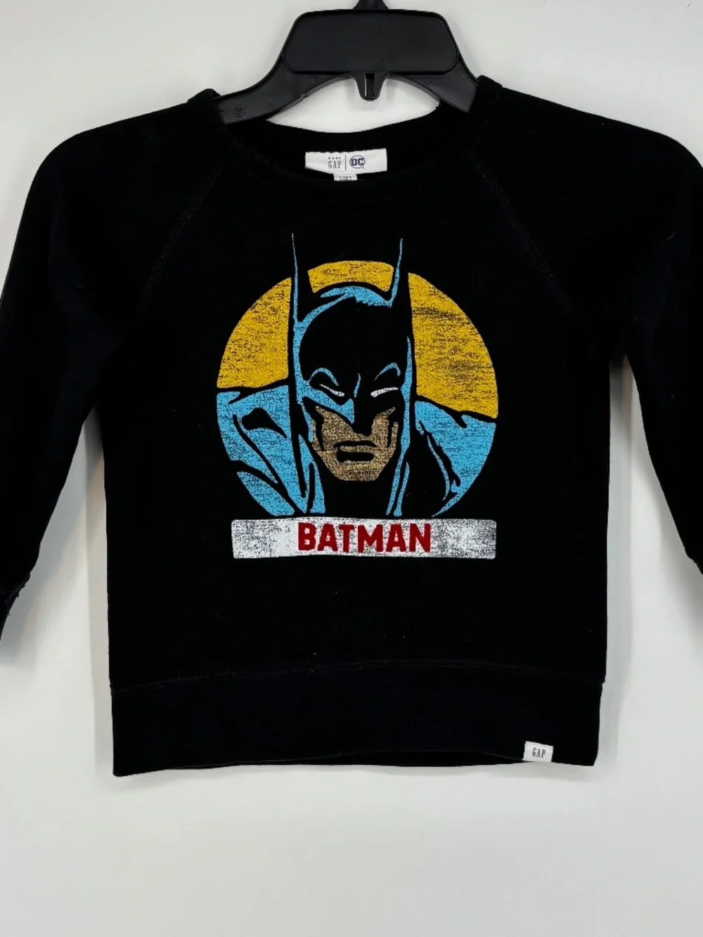 Baby Gap DC Comics Toddler Size 4 Years Sweatshirt Black Batman Graphic Long Slv